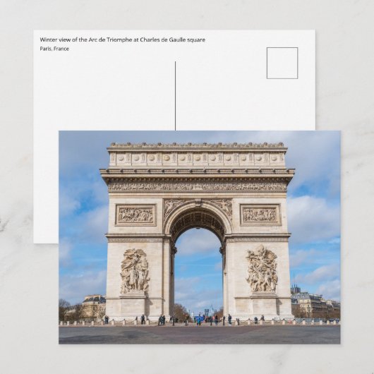 Carte Postale Arc de Triomphe à Paris, France (Devant / Derrière)