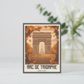Carte Postale Arc de Triomphe de Paris Vintage (Debout devant)