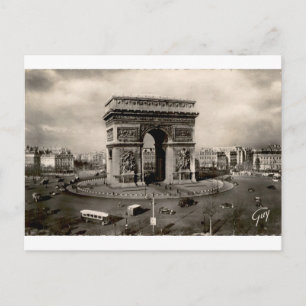 Carte Postale Arc de Triomphe de Paris Vue de Rue Vintage