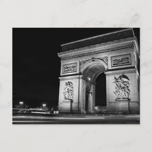 Carte Postale Arc de Triomphe la nuit à Paris (Devant)
