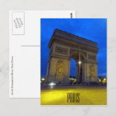 Carte Postale arc de triomphe nuit (Devant / Derrière)