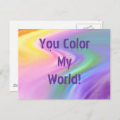 Carte Postale Arc-en-ciel Abstrait, Tu Couleurs Mon Monde ! Cart (Devant / Derrière)