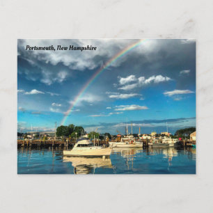 Carte Postale Arc en ciel au-dessus du port de Portsmouth, New H