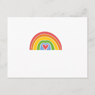 Carte Postale Arc en ciel avec un coeur