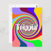 Carte Postale Arc-en-ciel brillant Trippin' tourbillon psychédél (Devant / Derrière)