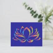 Carte Postale Arc-en-ciel couleurs lotus fleur Mindfult (Debout devant)