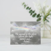 Carte Postale Arc en ciel dans Stormy Sky Rumi Citation photogra (Debout devant)