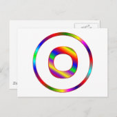 Carte Postale Arc-en-ciel de la lettre O (Devant / Derrière)