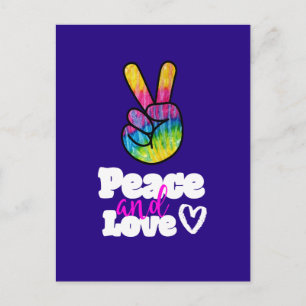 Carte Postale Arc-en-ciel de paix signe la paix et la typographi