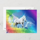 Carte Postale Arc-en-ciel de Unicorne (Devant / Derrière)