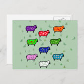 Carte Postale Arc-en-ciel des moutons (Devant / Derrière)