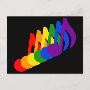 Carte Postale Arc-en-ciel des notes musicales