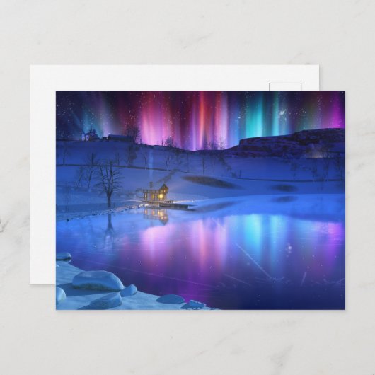 Carte postale arc-en-ciel d'hiver (Devant / Derrière)