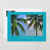 Carte Postale Arc-en-ciel entre les palmiers / Sainte-Lucie (Devant / Derrière)