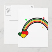 Carte Postale Arc-en-ciel et Coeurs Rasta (Devant / Derrière)