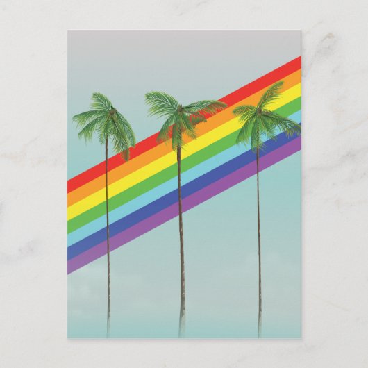 Carte Postale Arc en ciel et Palmes (Devant)