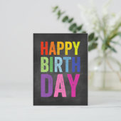 Carte postale Arc-en-ciel et tableau de bord heure (Debout devant)