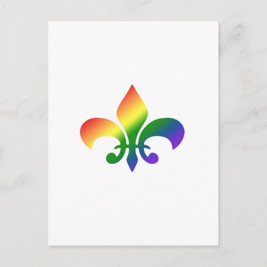 Carte Postale Arc-en-ciel Fleur de Lis (Devant)