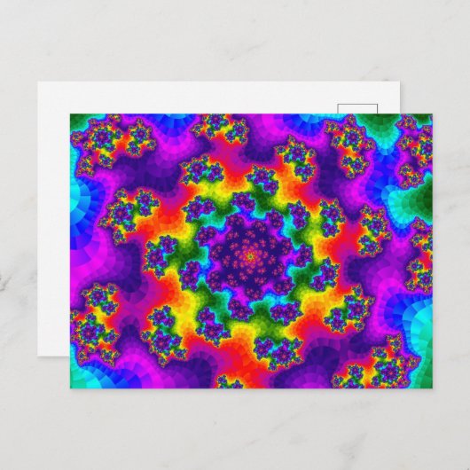 Carte Postale Arc-en-ciel fleuri (Devant / Derrière)