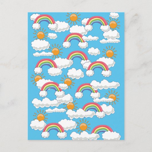 Carte Postale Arc-en-ciel heureux (Devant)