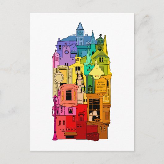 Carte Postale Arc en ciel historique de Galena Illinois (Devant)