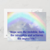 Carte Postale arc-en-ciel, "L'espoir voit l'invisible, sent l'in (Devant / Derrière)