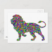 Carte Postale Arc-en-ciel Lion Prismatic Art (Devant / Derrière)