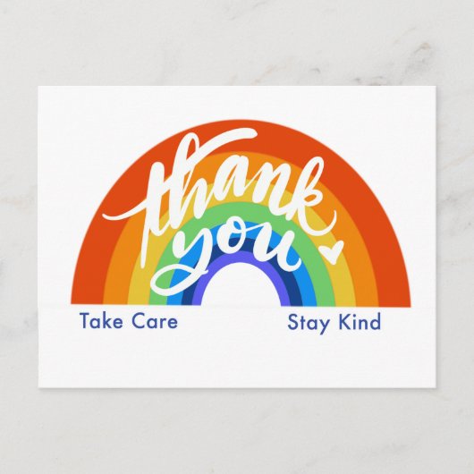 Carte Postale Arc-en-ciel Merci (Devant)