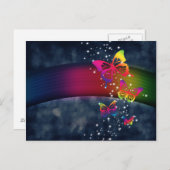 Carte Postale Arc en ciel n Papillons (Devant / Derrière)