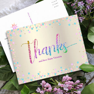Carte Postale Arc-en-ciel Paillettes Or Sweet 16 Anniversaire Me