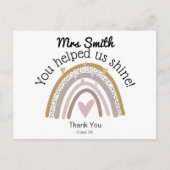 Carte Postale Arc-en-ciel pour cadeau de remerciement à l'enseig (Devant)