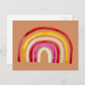 Carte Postale Arc-en-ciel rétro aquarelle mignon (Devant / Derrière)