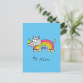 Carte postale arc-en-ciel Rhinbow Rhino (Debout devant)