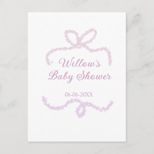 Carte Postale arc en ciel rose violet pailleté bébé fête nom dat
