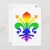 Carte Postale Arc-en-ciel stylisé Fleur de Lis (Devant / Derrière)