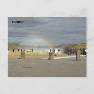 Carte Postale Arc en ciel sur Gullfoss, rivière Hvítá, Islande
