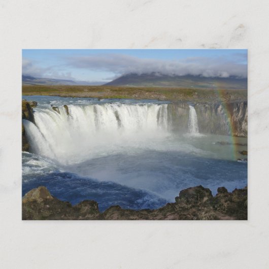 Carte Postale Arc en ciel sur la cascade de Godafoss, Islande (Devant)