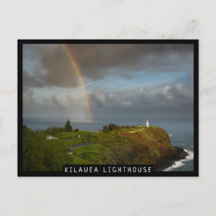Carte Postale Arc en ciel sur le phare de Kilauea à Kauai