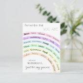 Carte Postale Arc en ciel vous êtes merveilleusement positive in (Debout devant)