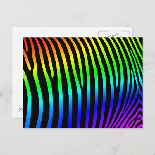 Carte Postale Arc-en-ciel Zebra Stripes (Devant / Derrière)