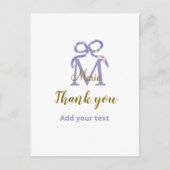 Carte Postale Arc en paillettes violettes ajouter une lettre de (Devant)