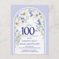 Arc floral bohème bleu blanc pour 100e anniversair