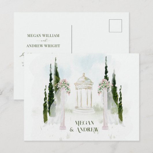 Carte Postale Arc Mariage floral (Devant / Derrière)