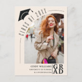 Carte Postale Arc moderne photo Beige Graduate Faire-part (Devant)
