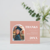 Carte Postale Arc rose Merci de graduation photo moderne (Debout devant)