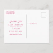 Carte Postale Arc Rose Moderne Gras Type Texte Enregistrer La Da (Dos)