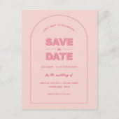 Carte Postale Arc Rose Moderne Gras Type Texte Enregistrer La Da (Devant)