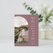 Carte Postale Arc violet Dusty Code QR Enregistrer la date (Debout devant)