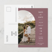 Carte Postale Arc violet Dusty Code QR Enregistrer la date (Devant / Derrière)