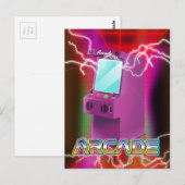 Carte Postale Arcade rétro des années 80 (Devant / Derrière)